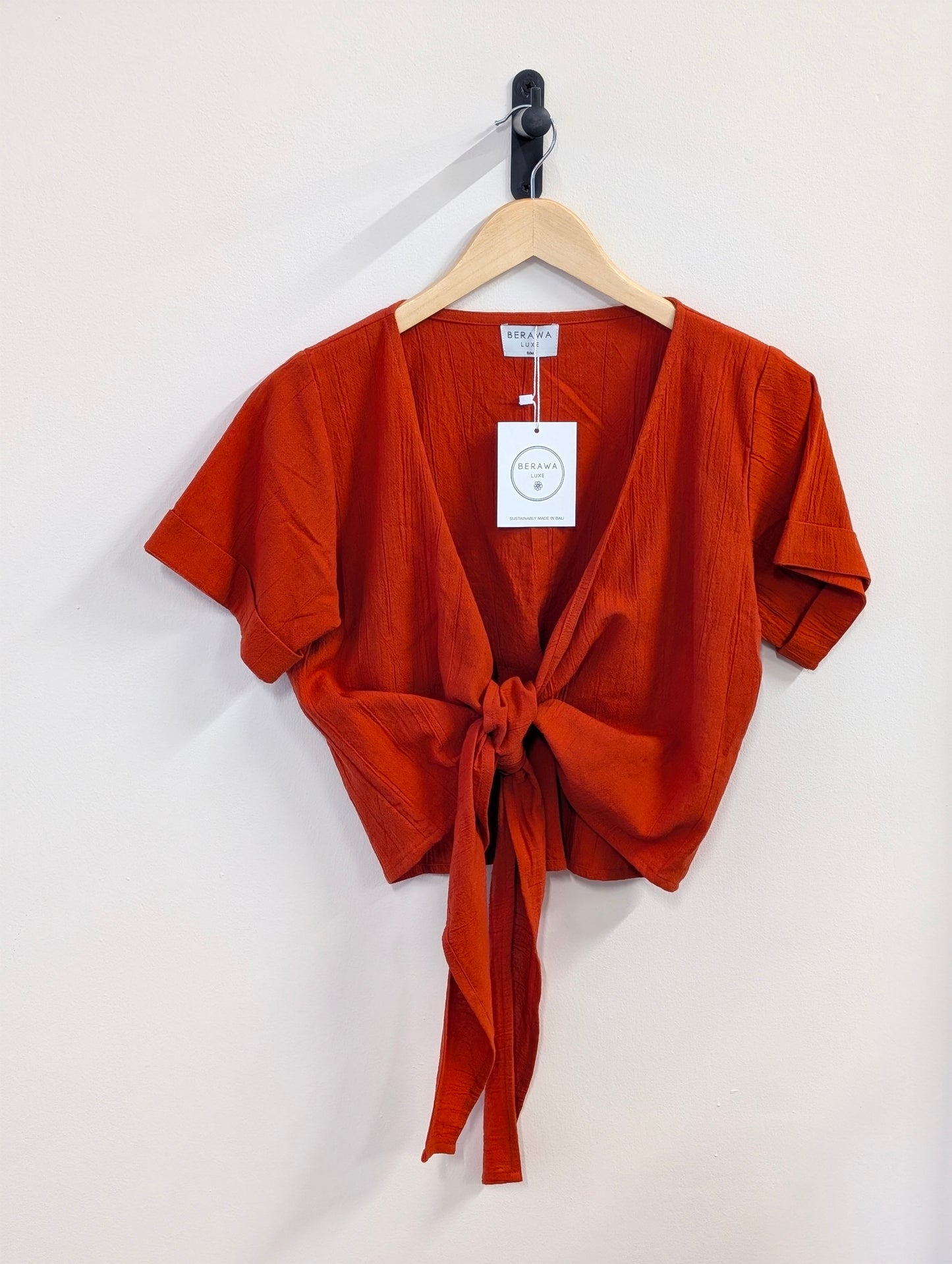 Berawa Luxe Rina Wrap Top - Teracotta