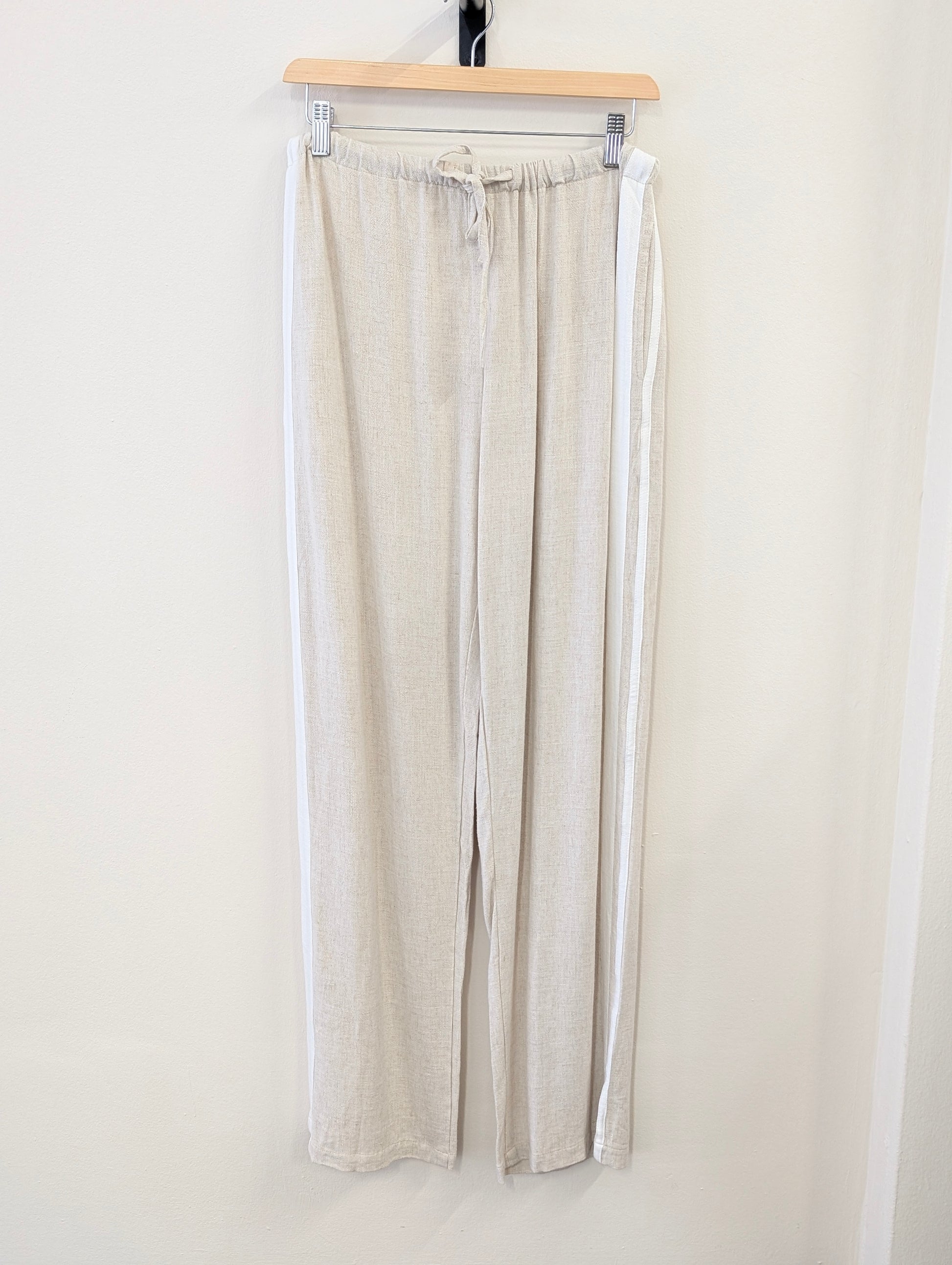 Berawa Luxe Avriel Pants - Natural Off-White Stripe