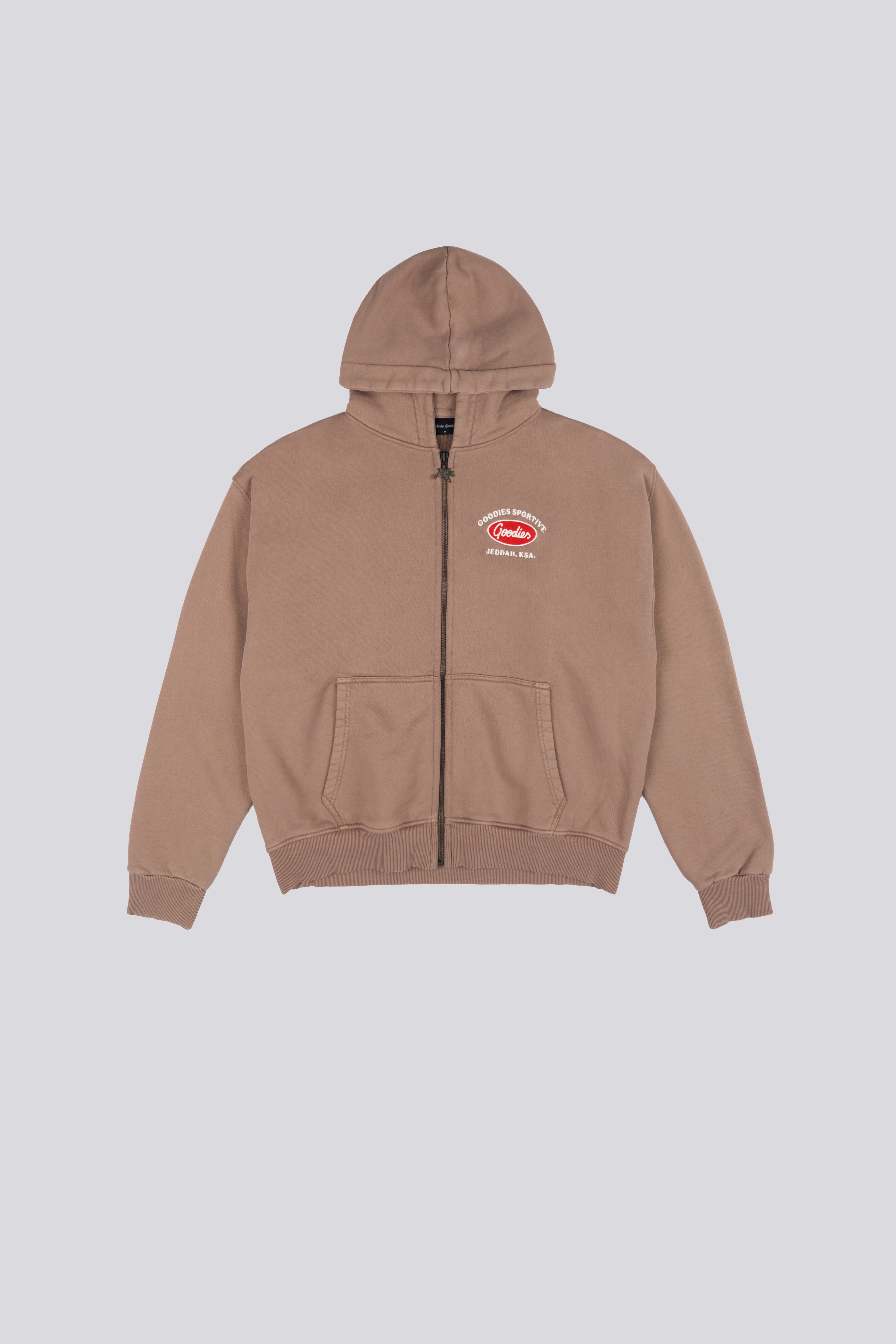 Goodies Sportive | Jeddah Zip Up Hoodie - Brown