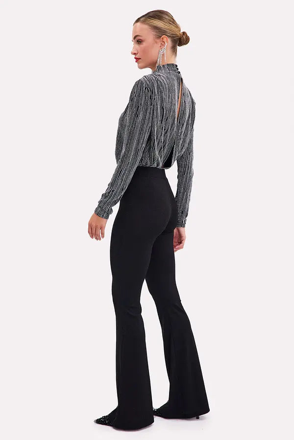 IN STORE ONLY - Stars in the sky - black Flared pantalon met glitter