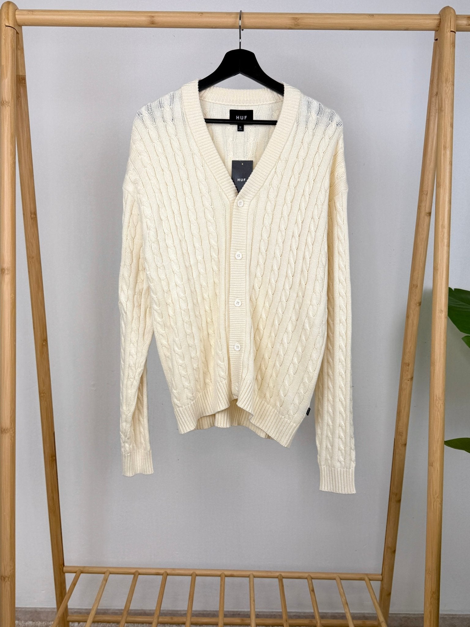 HUF TT Jacquard Cardigan - Natural - Kubanna