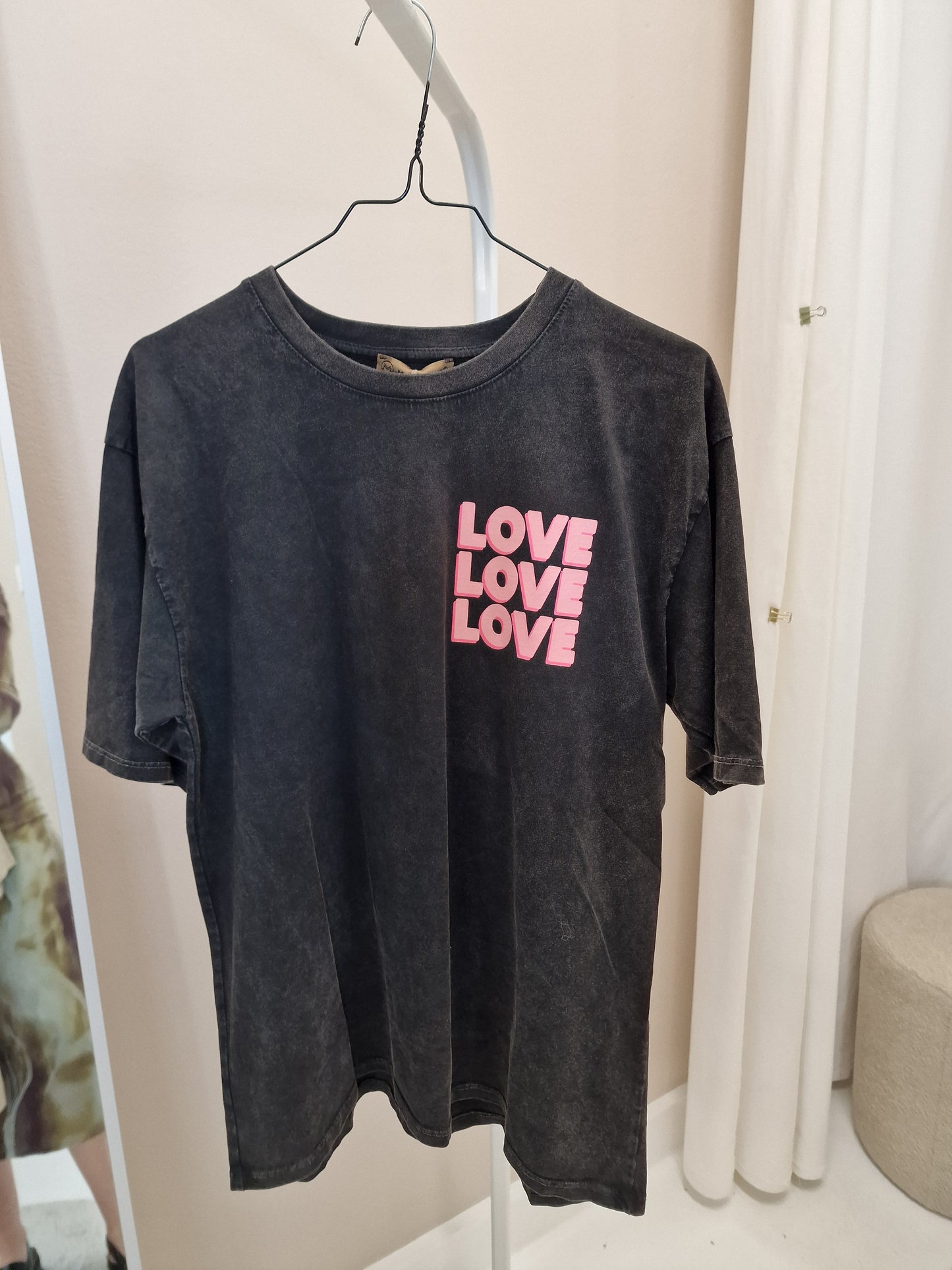Love shirt grey/black pink
