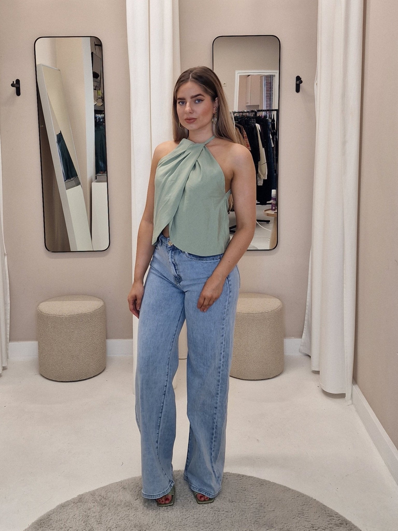Linen top Marly Green - Kubanna