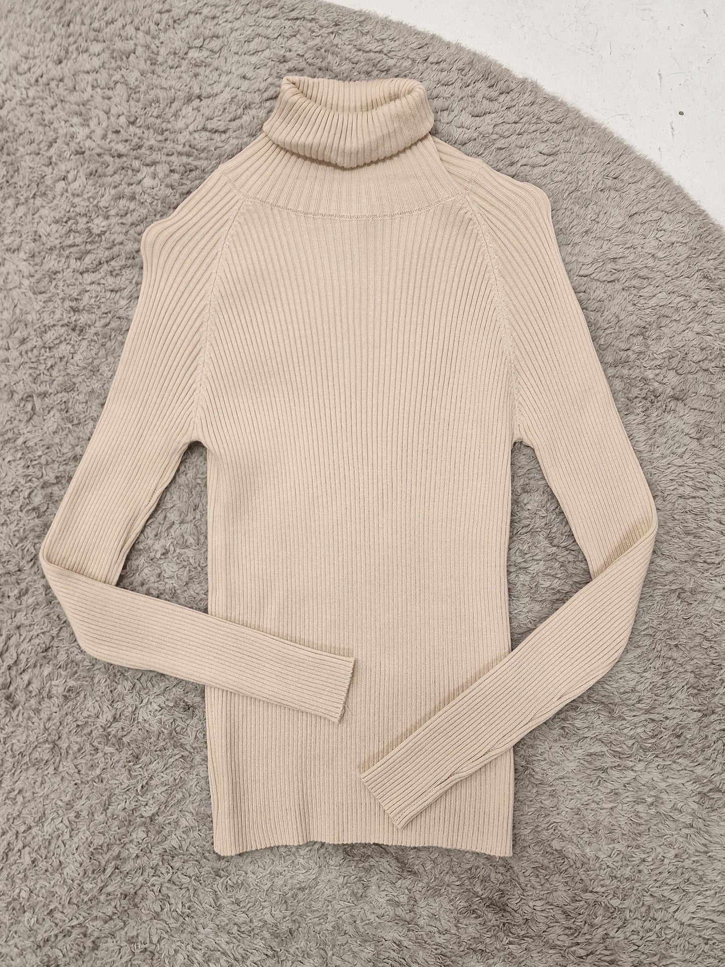 Rib turtleneck - Beige