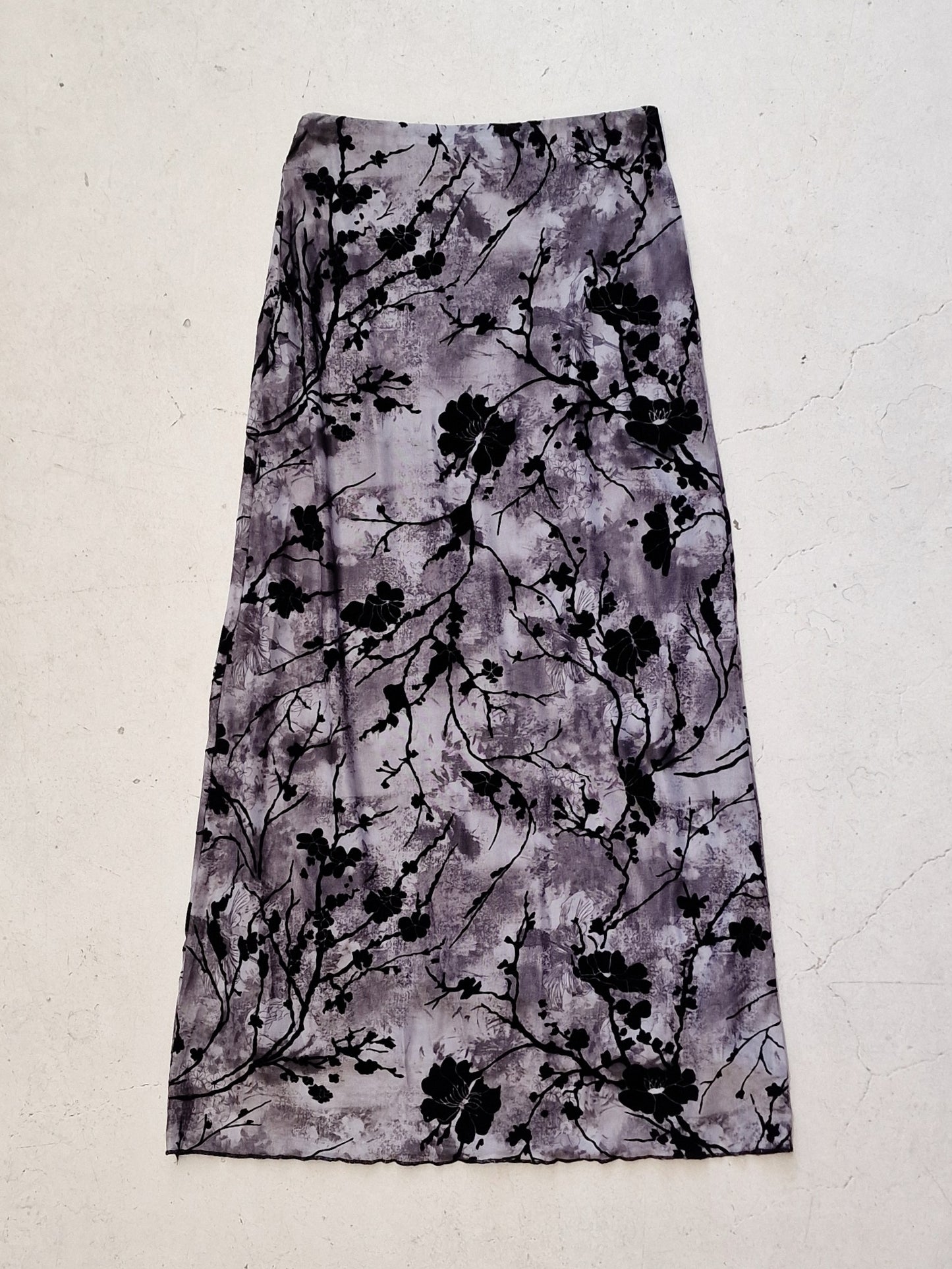 Skirt velvet flowers - Grey