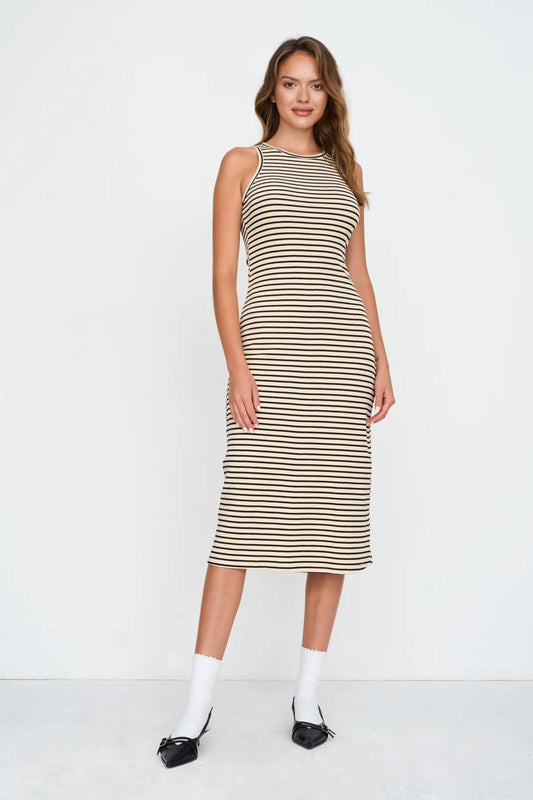 24 Colours Dress - Beige/Black
