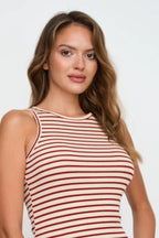 24 Colours Dress - Beige/Red - Kubanna