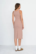 24 Colours Dress - Beige/Red - Kubanna