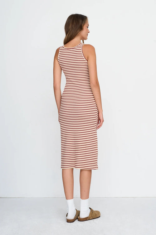 24 Colours Dress - Beige/Red - Kubanna