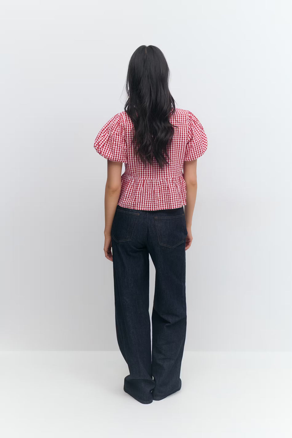 Gina Tricot High And Wide Jeans - Dark Rinse
