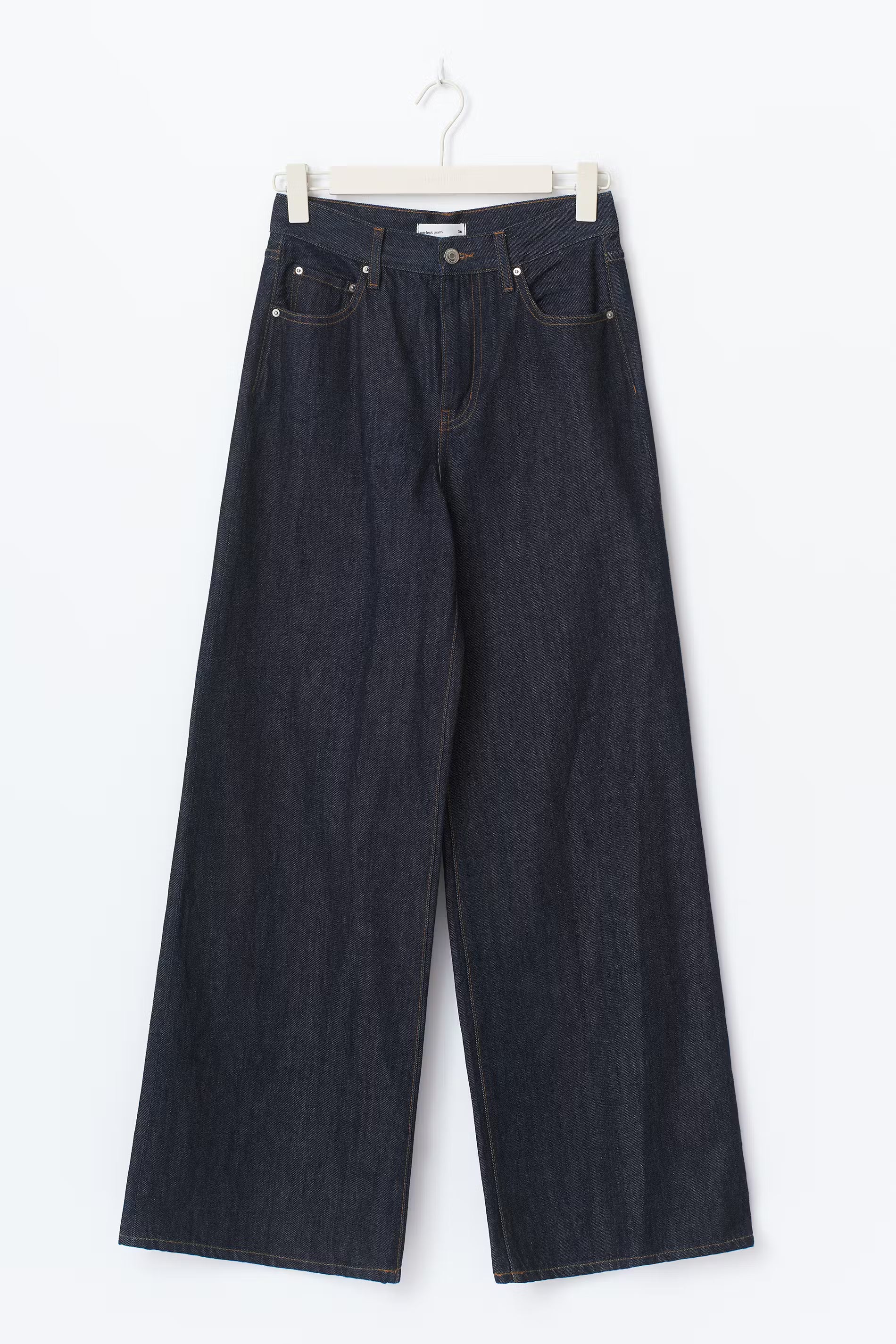 Gina Tricot High And Wide Jeans - Dark Rinse