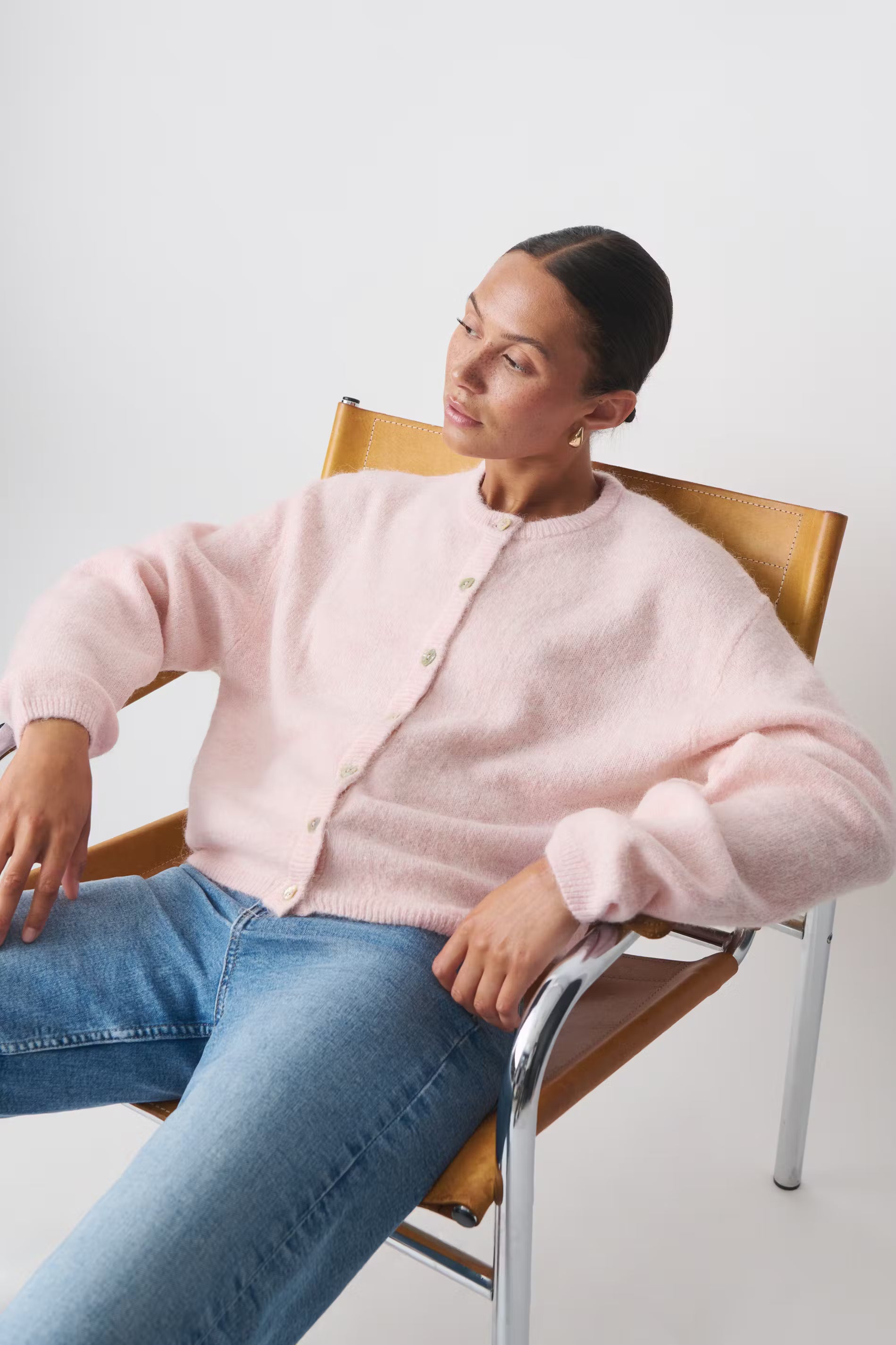 Gina Tricot Knitted Cardigan - Pink - Kubanna