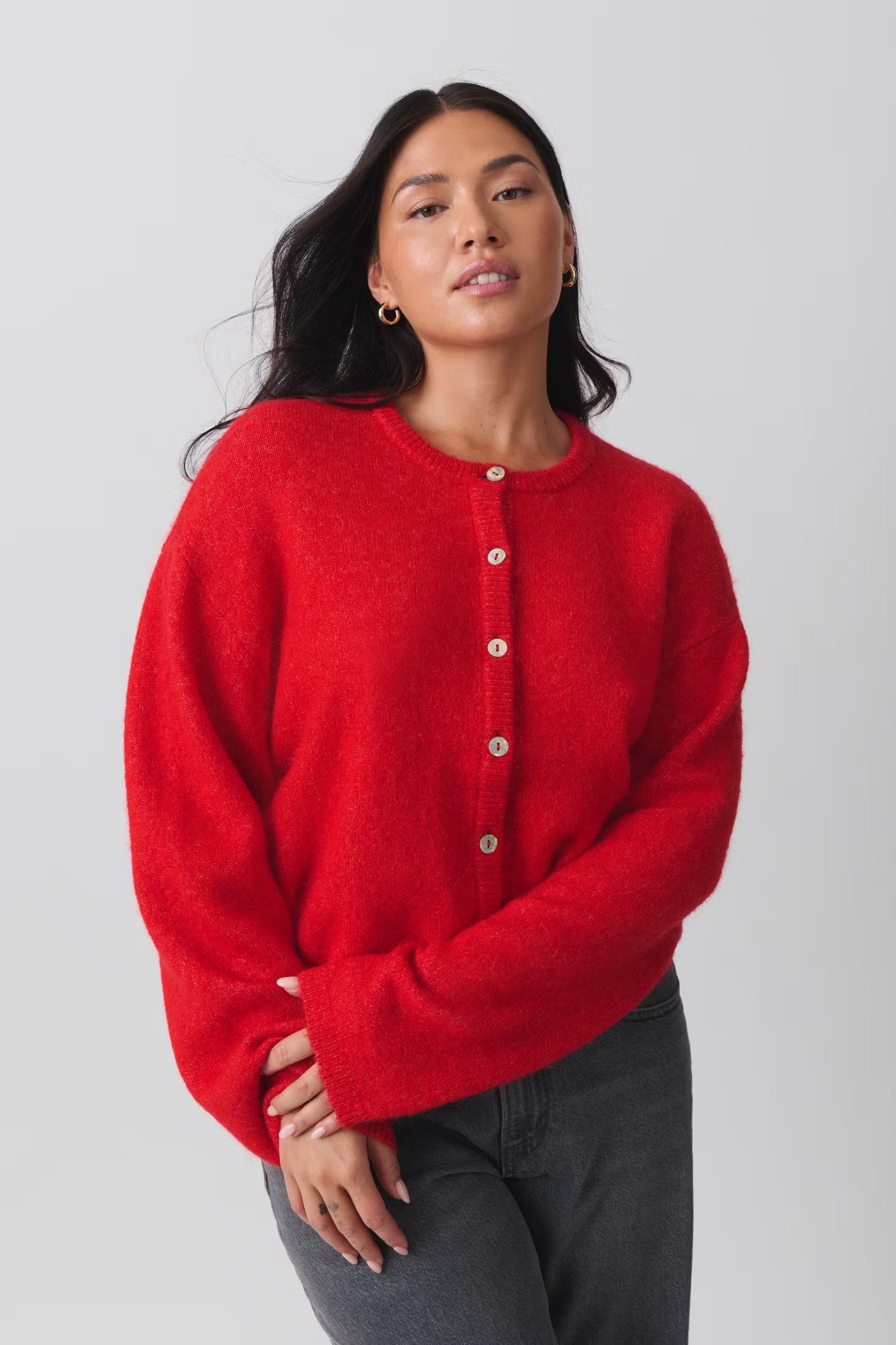 Gina Tricot Knitted Cardigan - High Risk Red - Kubanna