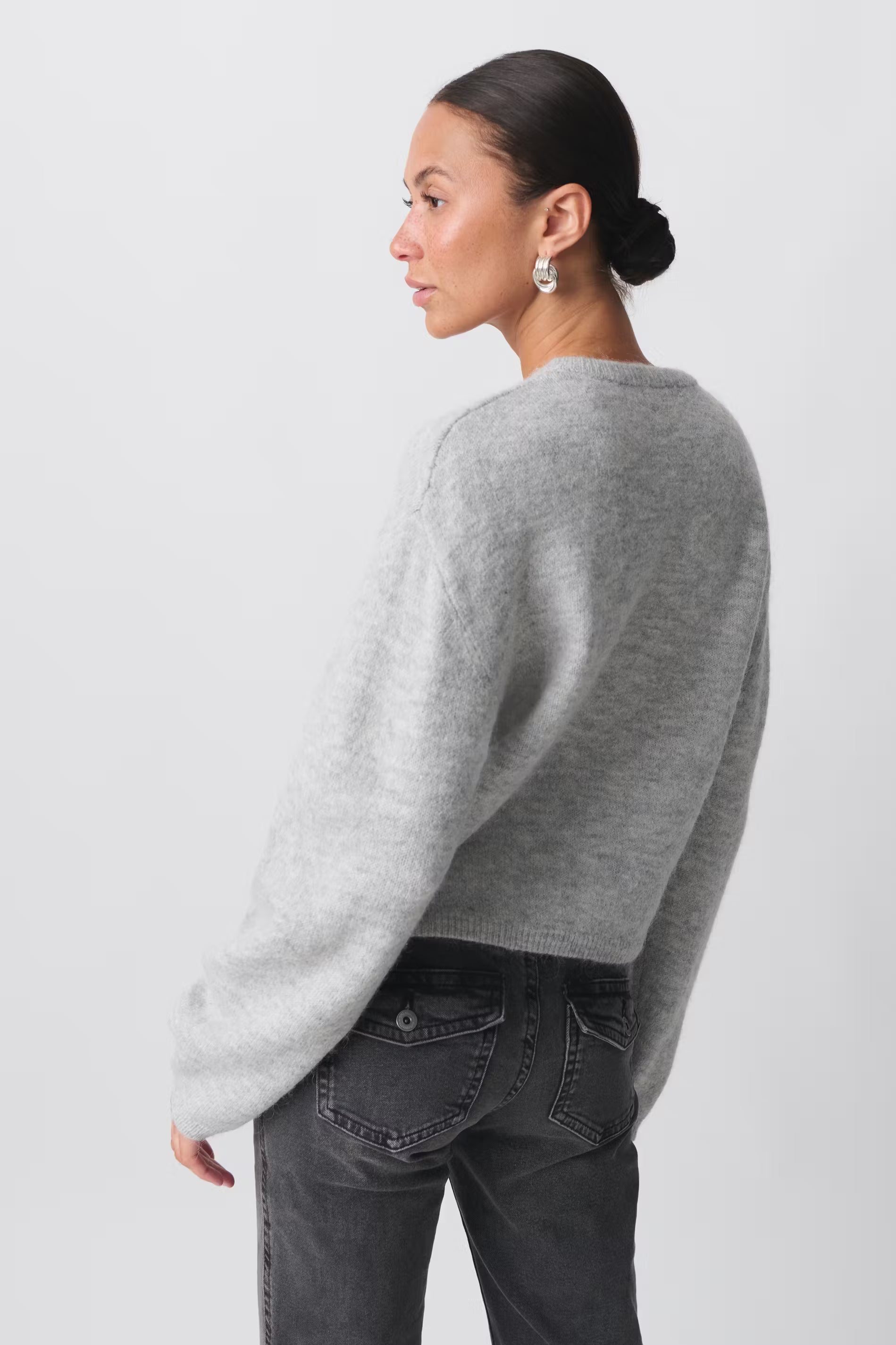 Gina Tricot Knitted Cardigan - Grey - Kubanna