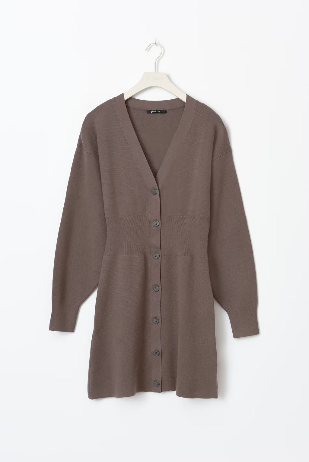 GIna Tricot Knitted Button-down Dress - Brown - Kubanna