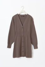 GIna Tricot Knitted Button-down Dress - Brown - Kubanna