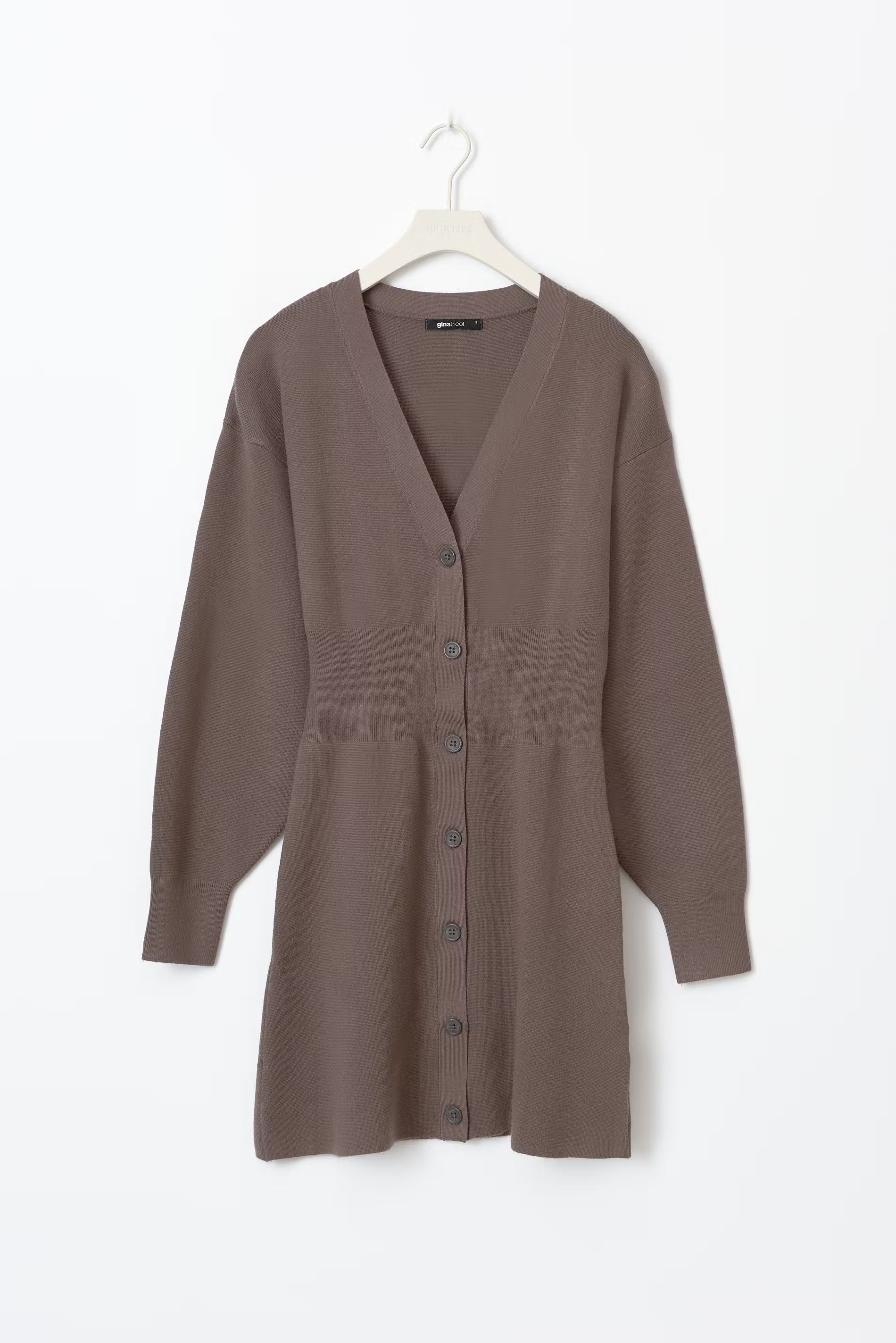 GIna Tricot Knitted Button-down Dress - Brown - Kubanna