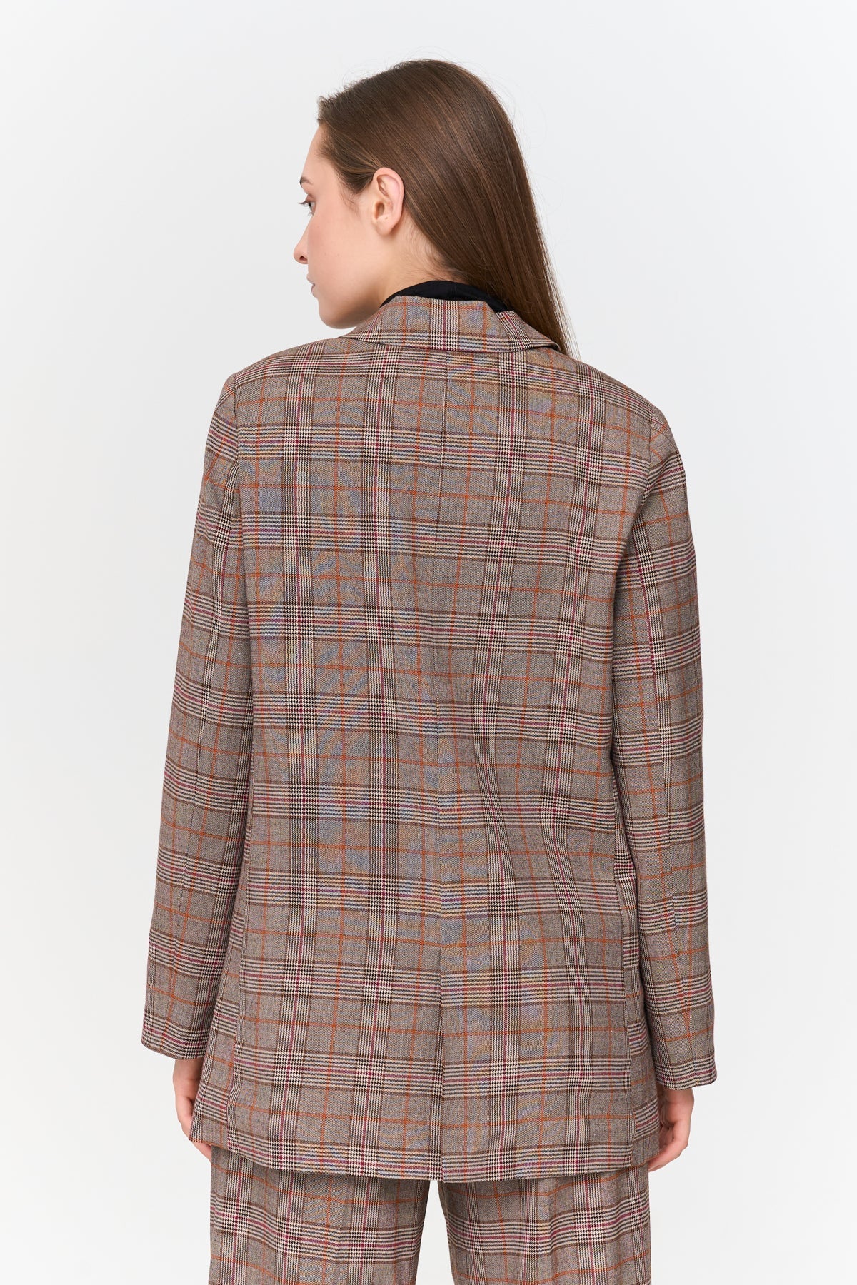 24 Colours Checkered Blazer - Brown - Kubanna