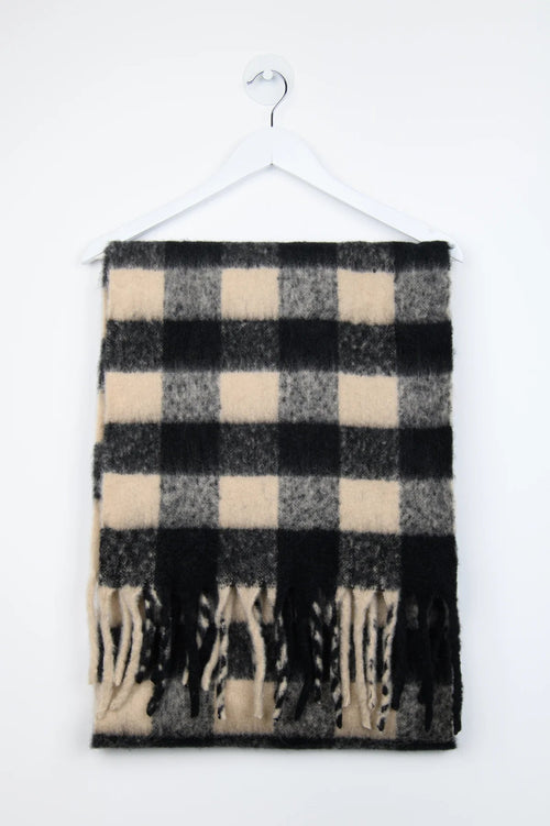 24 Colours Checkered Scarf - Black/Beige - Kubanna