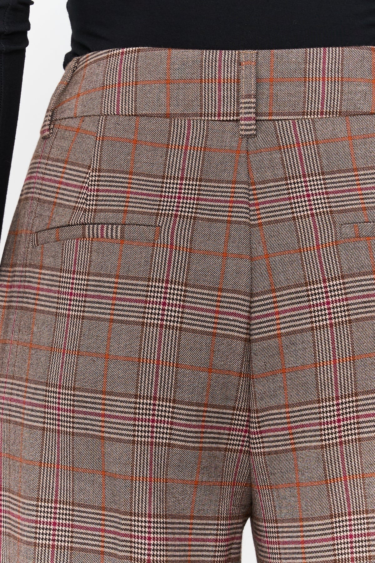 24 Colours Checkered Wide Suit Trousers - Brown - Kubanna