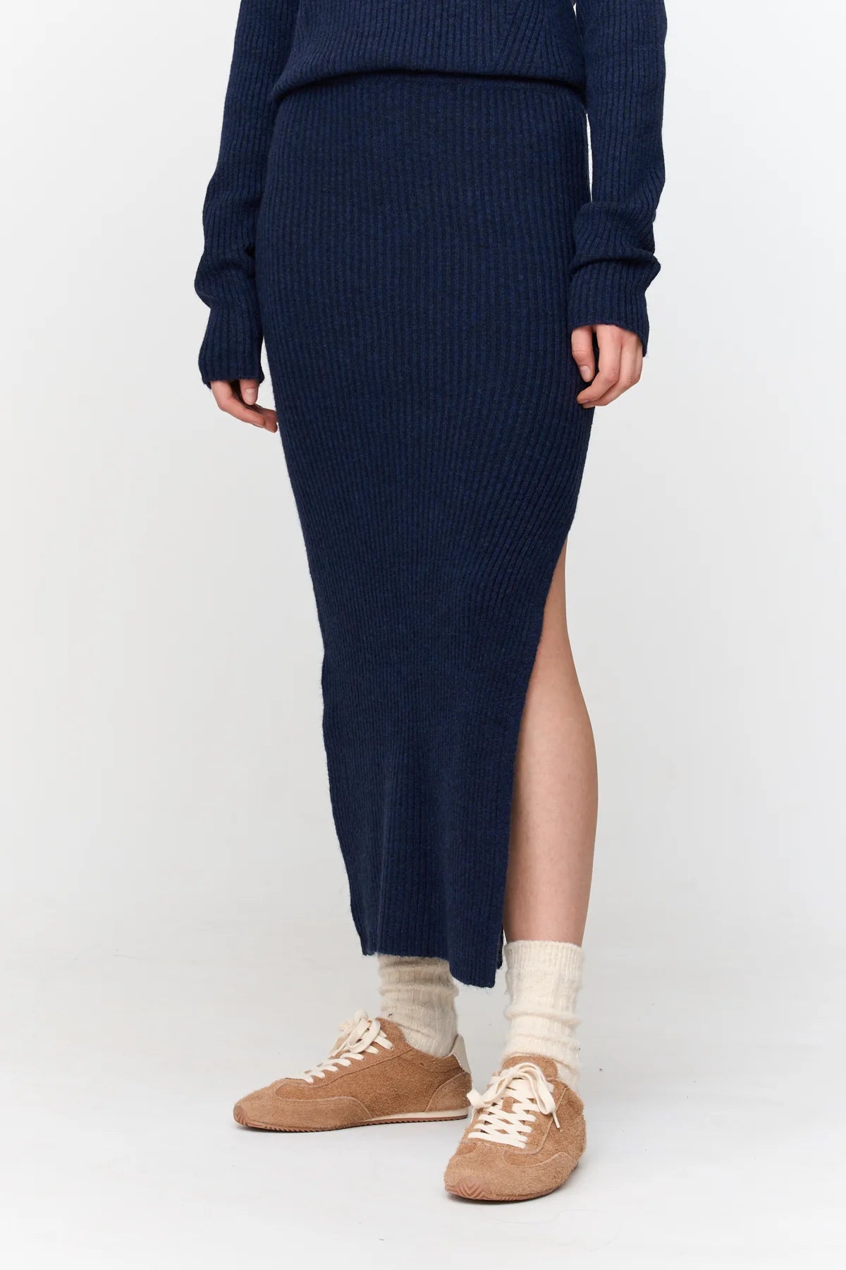 24 Colours Knit Skirt - Blue - Kubanna