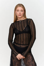 24 Colours Lace Top - Black - Kubanna