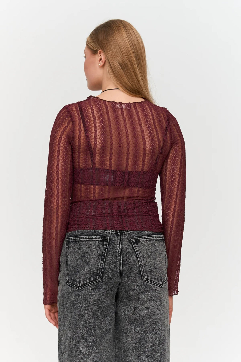 24 Colours Lace Top - Bordeaux - Kubanna
