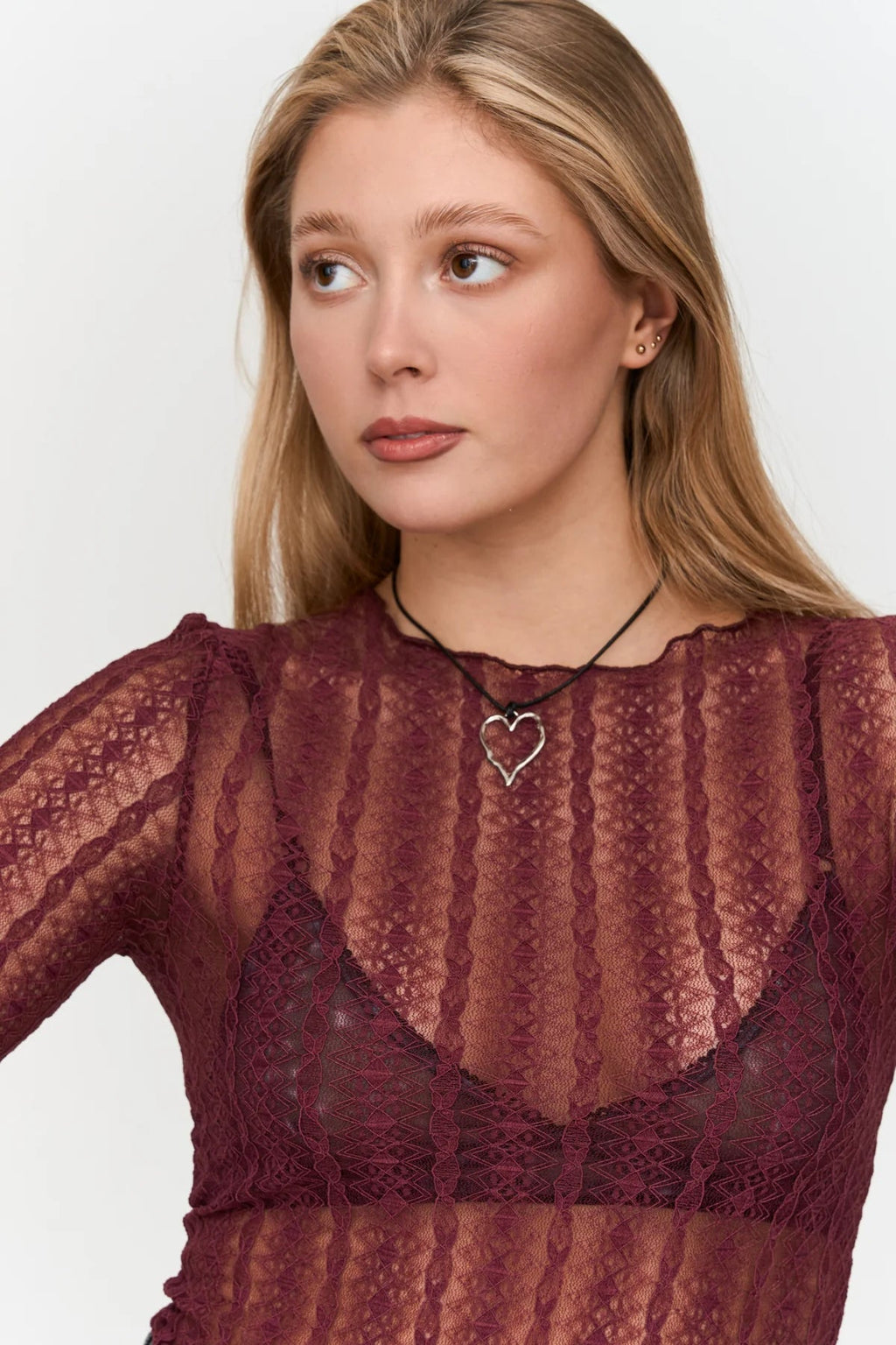 24 Colours Lace Top - Bordeaux - Kubanna