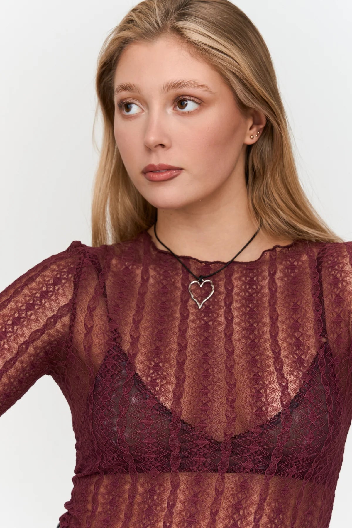 24 Colours Lace Top - Bordeaux - Kubanna