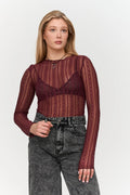 24 Colours Lace Top - Bordeaux - Kubanna