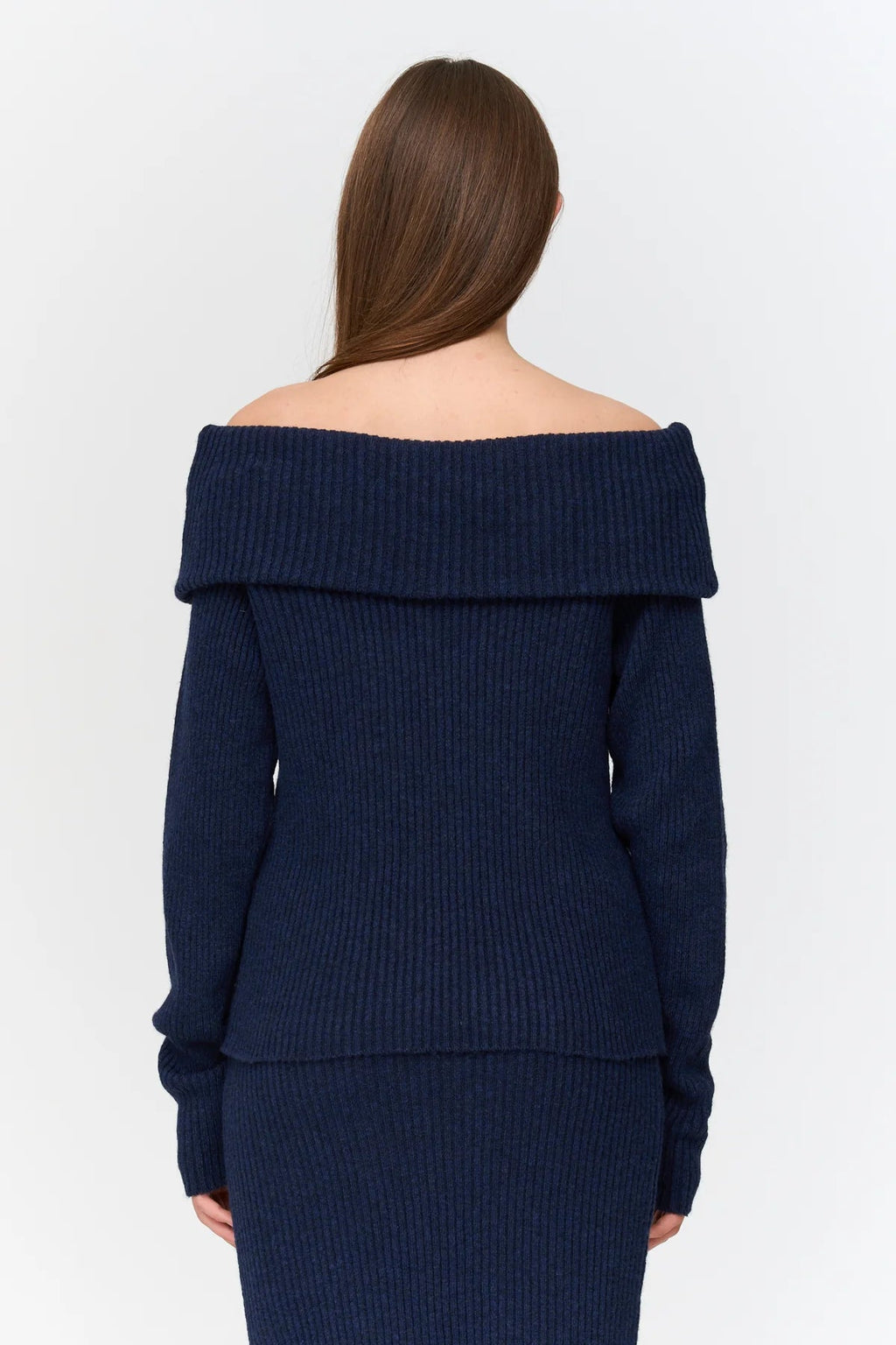 24 Colours Off - Shoulder Knit Sweater - Blue - Kubanna