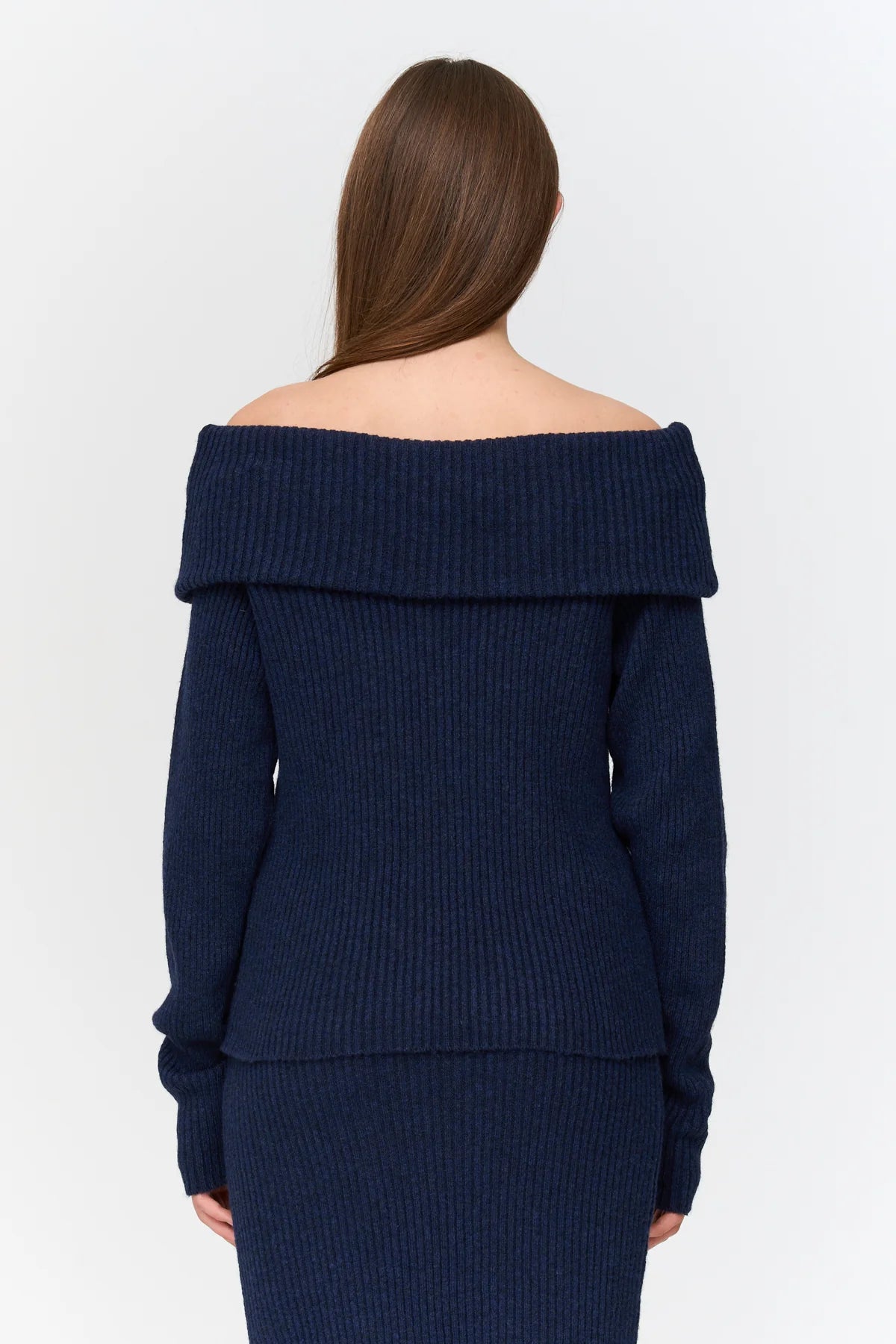 24 Colours Off - Shoulder Knit Sweater - Blue - Kubanna
