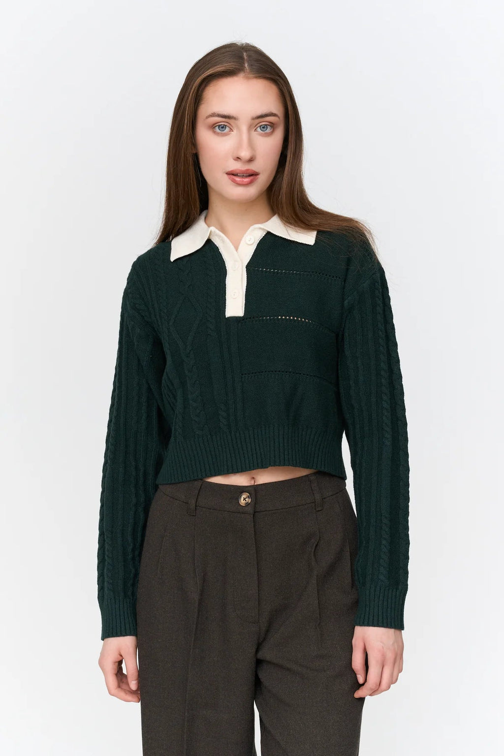 24 Colours Polo Sweater - Green - Kubanna