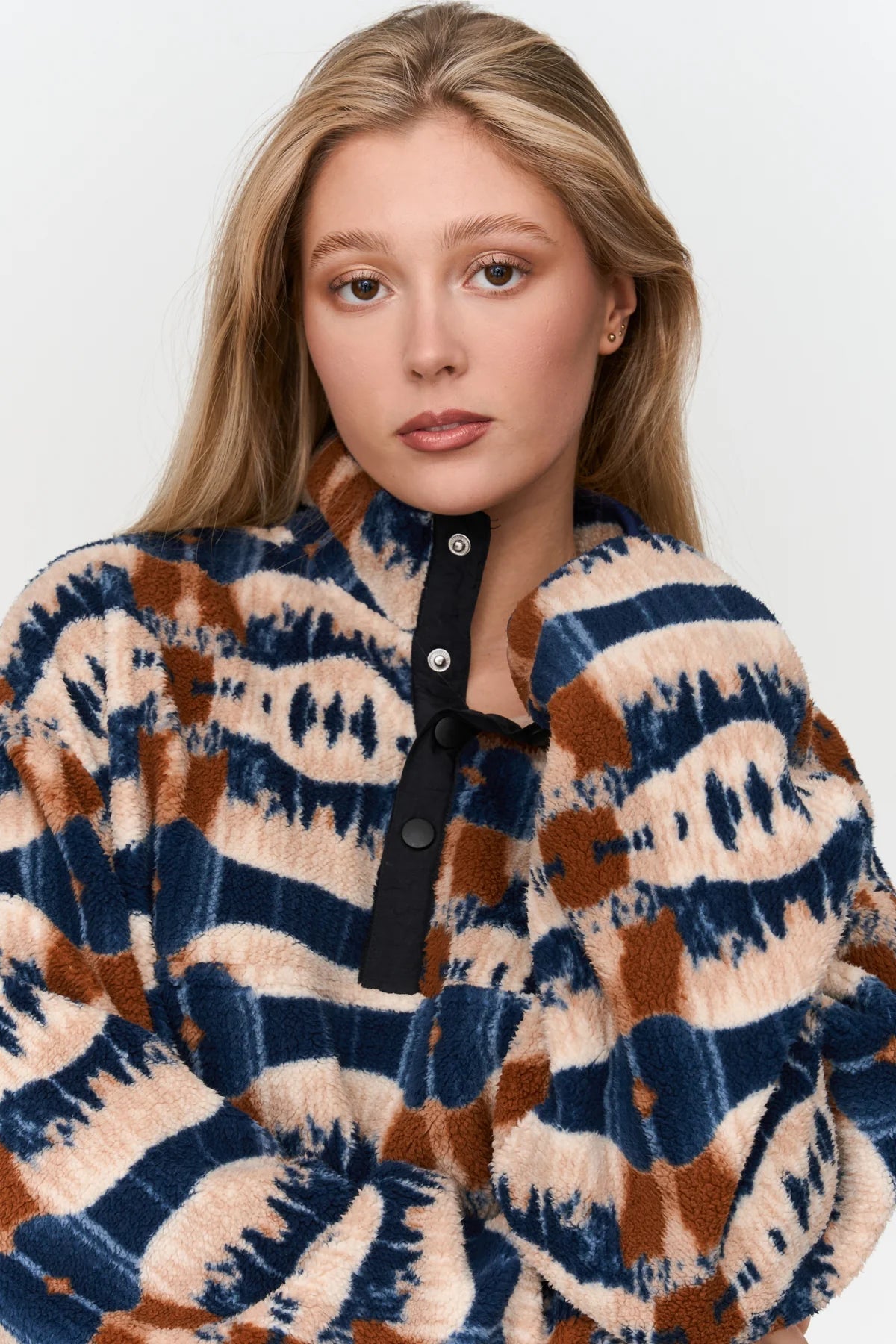 24 Colours Printed Fleece Sweater - Beige - Kubanna