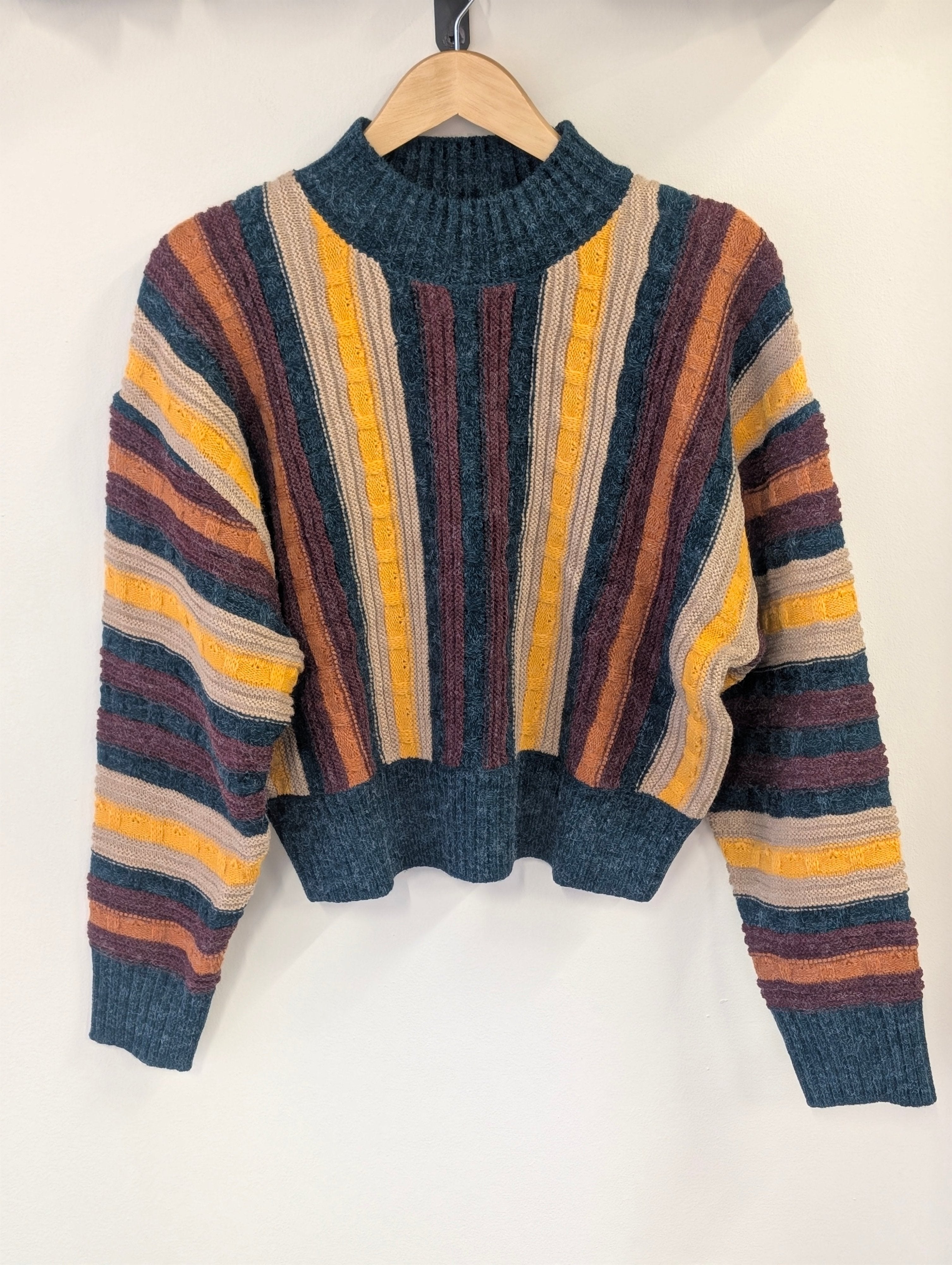 24 Colours Striped Knitted Sweater - Multicolor - Kubanna