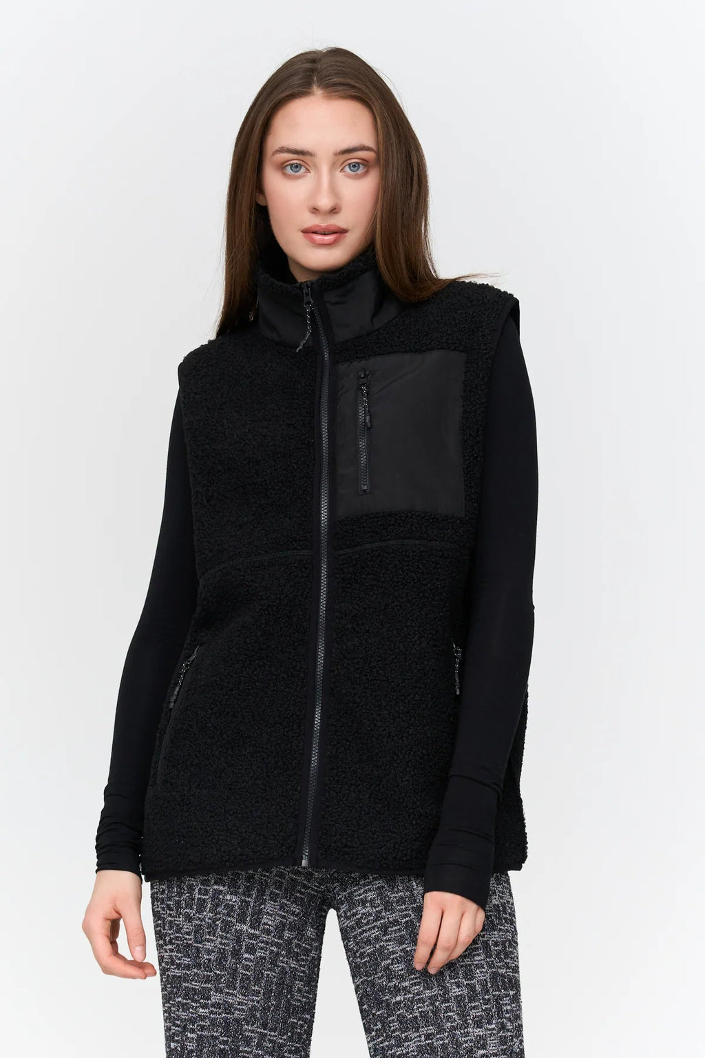 24 Colours Teddy Fleece Vest - Black - Kubanna