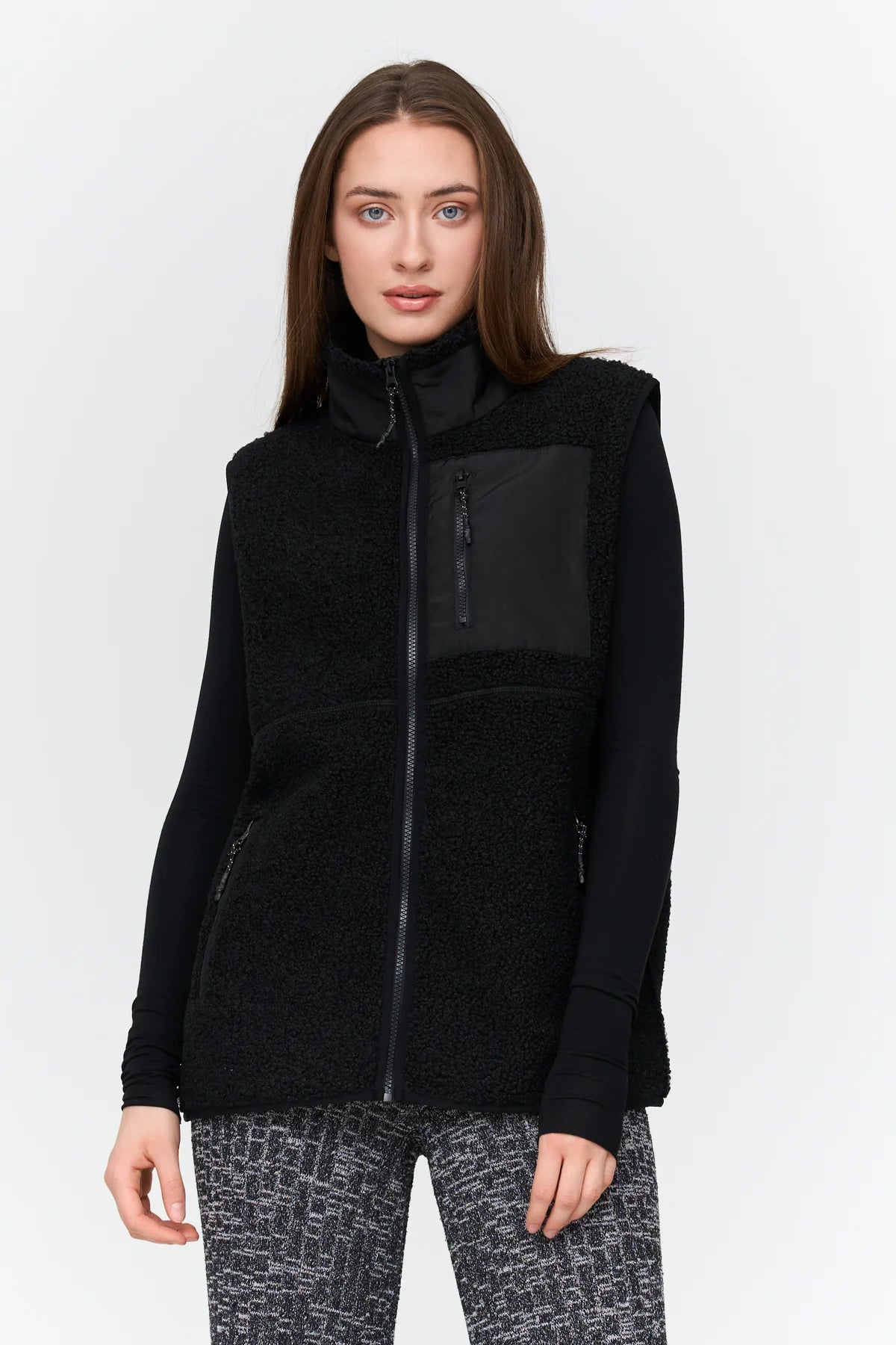 24 Colours Teddy Fleece Vest - Black - Kubanna