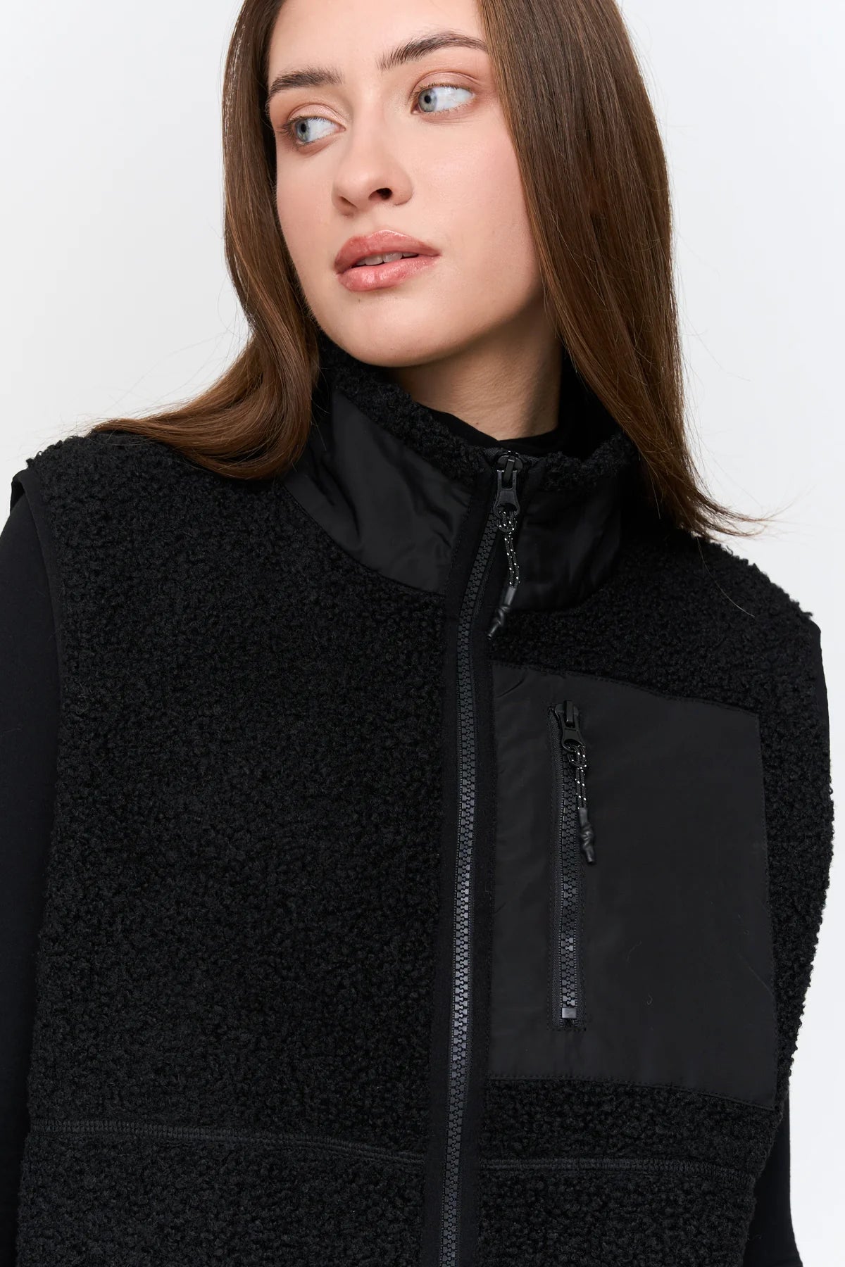 24 Colours Teddy Fleece Vest - Black - Kubanna