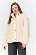 24 Colours Teddy Fur Jacket - Off - White - Kubanna