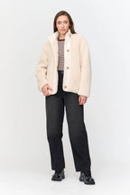 24 Colours Teddy Fur Jacket - Off - White - Kubanna