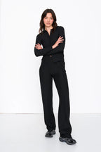 24 Colours Textured Pants - Black - Kubanna