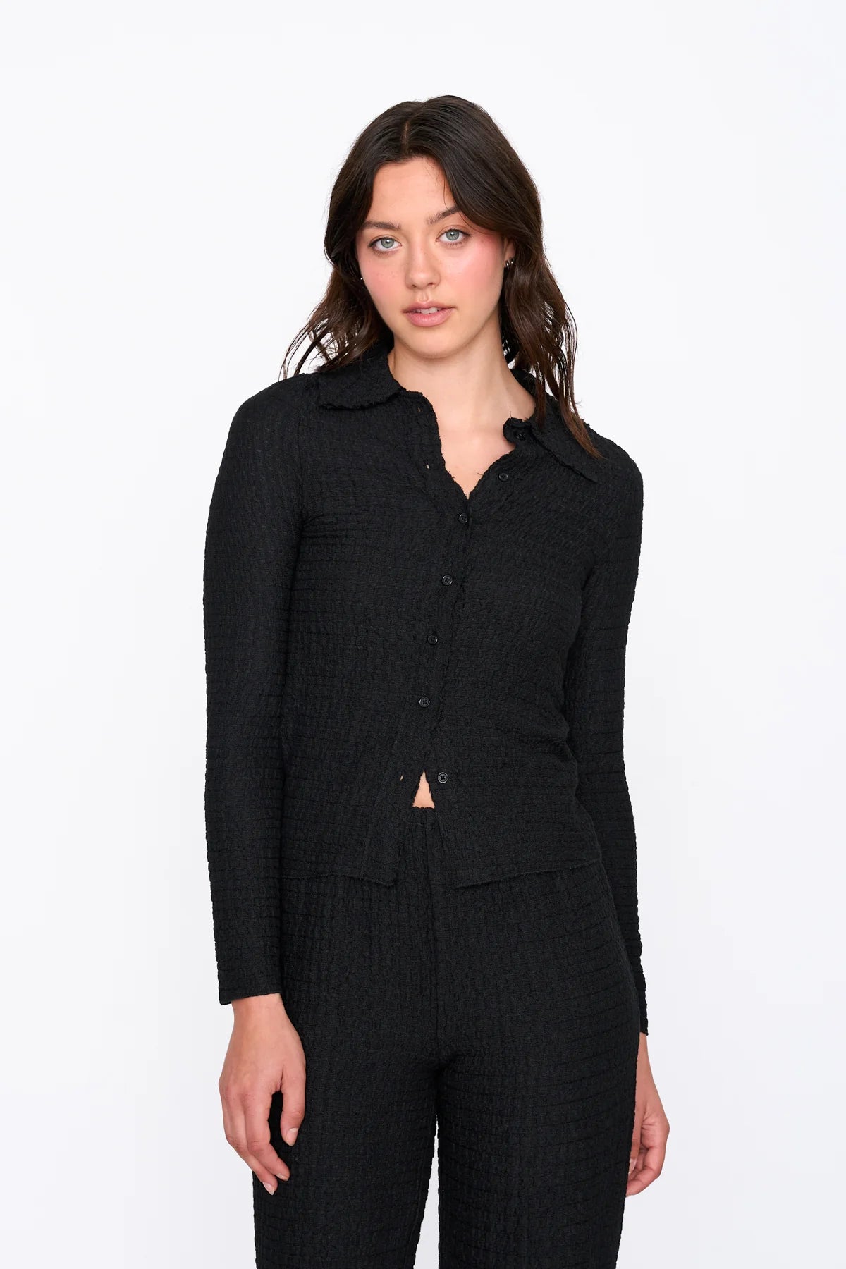 24 Colours Textured Shirt - Black - Kubanna