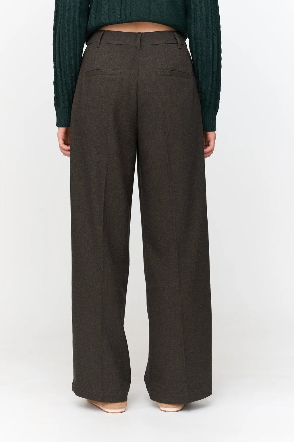24 Colours Wide - Leg Suit Trousers - Dark Brown - Kubanna