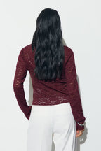 Gina Tricot Lace Top - Burgundy - Kubanna