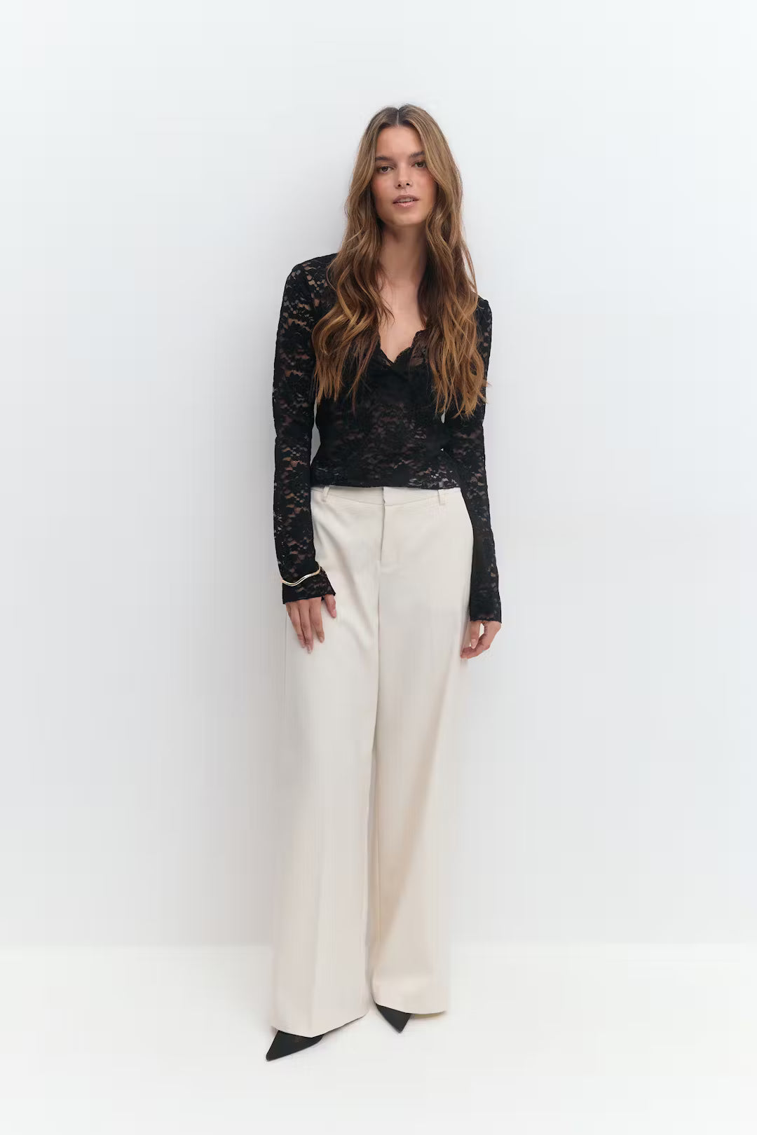 Gina Tricot Lace Top - Black - Kubanna