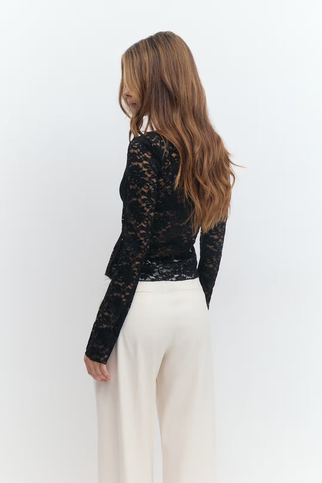 Gina Tricot Lace Top - Black - Kubanna