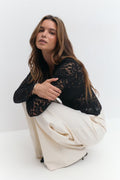 Gina Tricot Lace Top - Black - Kubanna