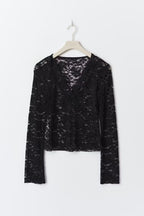Gina Tricot Lace Top - Black - Kubanna