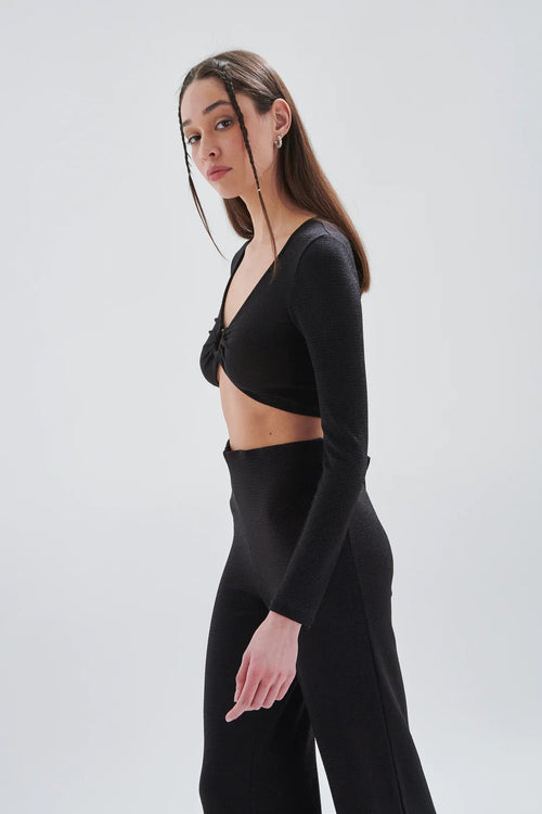 24 Colours Cropped Top - Black - Kubanna