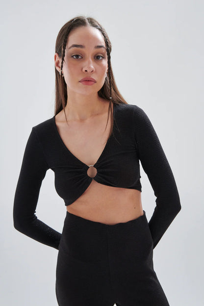 24 Colours Cropped Top - Black